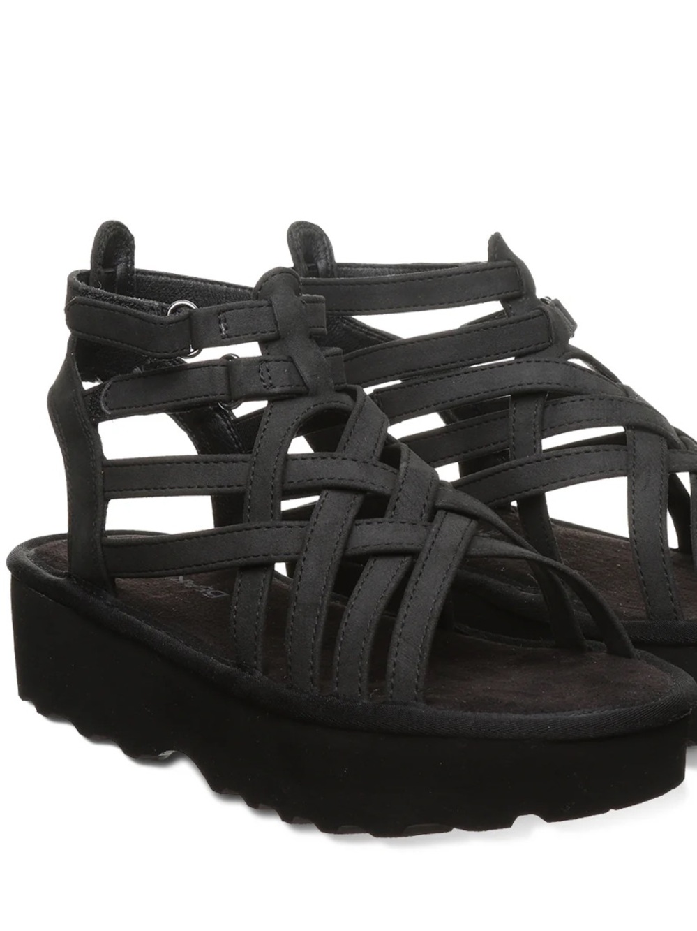 NWT Bearpaw Women's PROMINENCE BLACK gladiator platform sandal 9